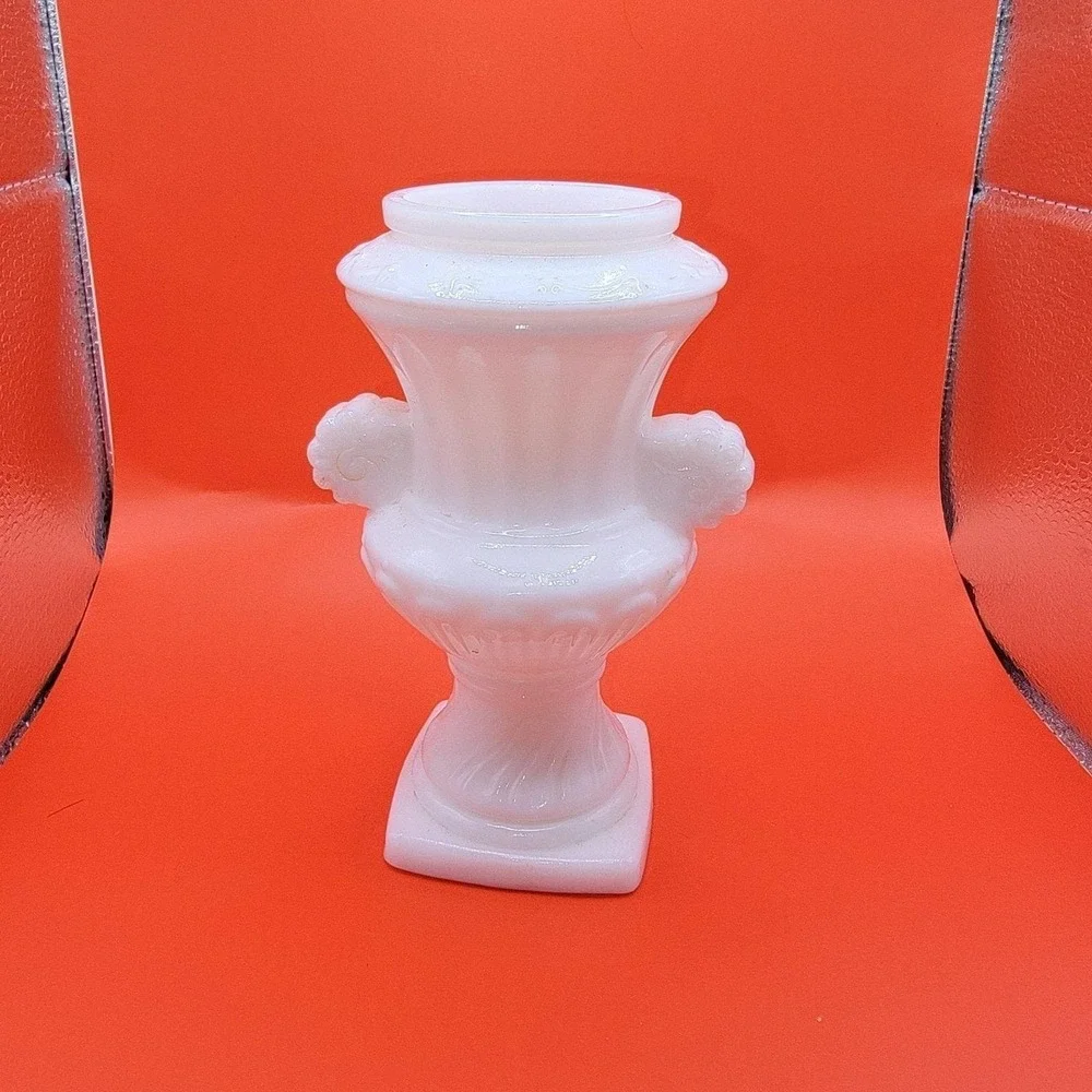 Vintage Avon Milk Glass Urn Vase 1970s Grecian Bath‎ Bottle Planter Decor